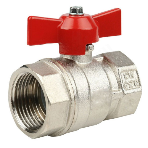 Кран шаровой резьб. 3/4", PN40, Tecofi BS1165 FFP, латунь, вн.р.- вн.р., с бабочкой