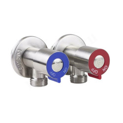 Кран шаровой сантехнический резьб. 1/2" - 1/2", TIM, сталь нержавеющая, нар.р.- нар.р., вентиль, угл