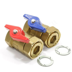 Кран шаровой для коллектора резьб. 1", PN6, Henco UFH BM, латунь, вн.р. с нак. гайкой - вн.р., с баб