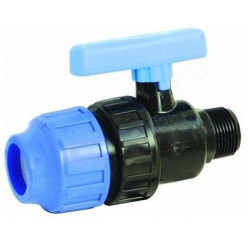 Кран шаровой обжим-резьб. DN32 - 1", PN16, Джилекс П, полипропилен, нар.р., с рычагом