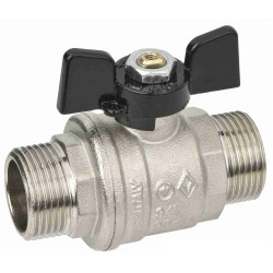 Кран шаровой резьб. 3/4", PN40, Bugatti OREGON 327, латунь, нар.р.- нар.р., с бабочкой