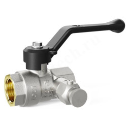 Кран шаровой для манометра резьб. 1/2", PN40, LD Pride, латунь Н/П, вн.р.- вн.р., с рычагом,