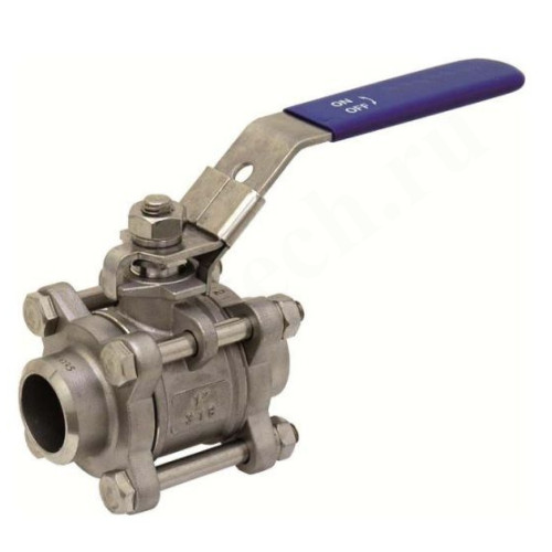 Кран шаровой под приварку DN32, PN64, Tecofi BS6377BW, сталь нержавеющая, с рычагом