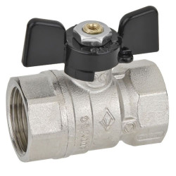 Кран шаровой резьб. 3/4", PN25, Bugatti ARIZONA 602, латунь, вн.р.- вн.р., с бабочкой