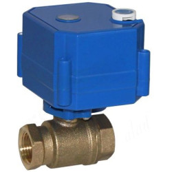 Кран шаровой резьб. 1", PN6, Teplocom AquaBast, латунь, вн.р.- вн.р., электропривод 12В