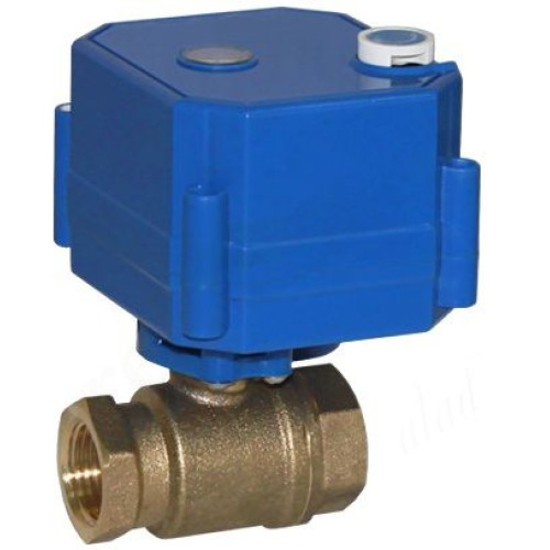 Кран шаровой резьб. 1", PN6, Teplocom AquaBast, латунь, вн.р.- вн.р., электропривод 12В