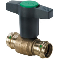 Кран шаровой под пресс DN35, PN16, Viega Easytop 2275, бронза, с бабочкой