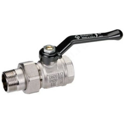 Кран шаровой резьб. 1/2", PN50, Bugatti NEW JERSEY 920, латунь, вн.р. - нар.р. с амер., с рычагом