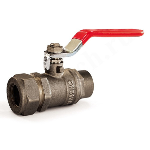 Кран шаровой обжим DN15 - 1/2", PN50, Stahlmann EF, латунь, вн.р.- вн.р., с рычагом