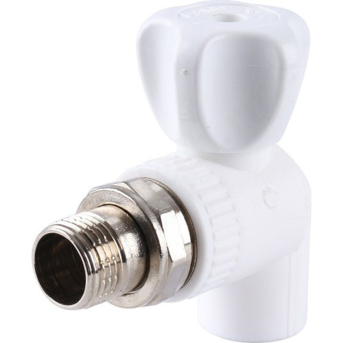 Кран шаровой пайка-резьб. DN25 - 1/2", PN25, Valfex Standard, полипропилен, нар.р., барашек, угловой