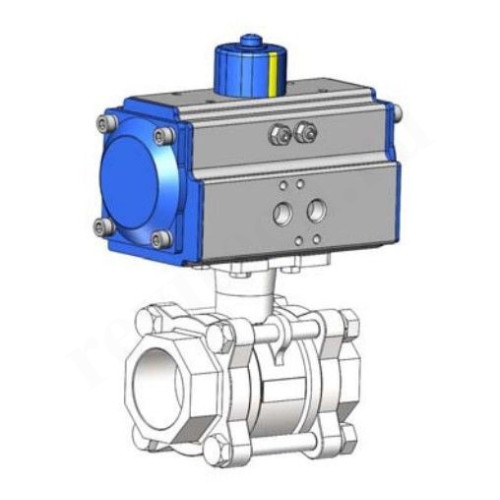 Кран шаровой под приварку DN50, PN40, Tecofi BS6379BWN07, сталь нержавеющая, пневмопривод, 1 стор.де