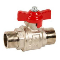 Кран шаровой резьб. 3/8", PN40, Tecofi BS1165 MMP, латунь, нар.р.- нар.р., с бабочкой