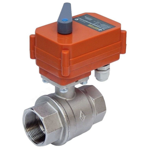 Кран шаровой резьб. 2" PN25, Neptun Bugatti Pro, латунь, вн.р.- вн.р., электропривод 220В