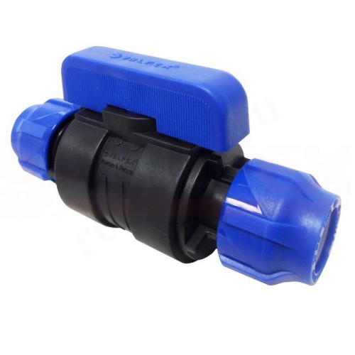 Кран шаровой обжим DN40, PN16, Valfex, полипропилен, с бабочкой, для ПНД труб