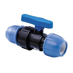 Кран шаровой обжим DN20, PN10, RTP, полипропилен, с рычагом