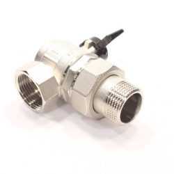 Кран шаровой резьб. 1", PN30, Bugatti NEW JERSEY 994, латунь, вн.р. - нар.р. с амер., с бабочкой, уг