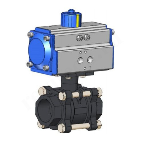 Кран шаровой под приварку DN15, PN63, Tecofi BS5379BWN07, сталь, пневмопривод, 1 стор.действ.