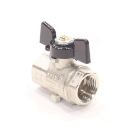 Кран шаровой резьб. 1/2", PN50, Bugatti NEW JERSEY 912, латунь, вн.р.- вн.р., с бабочкой