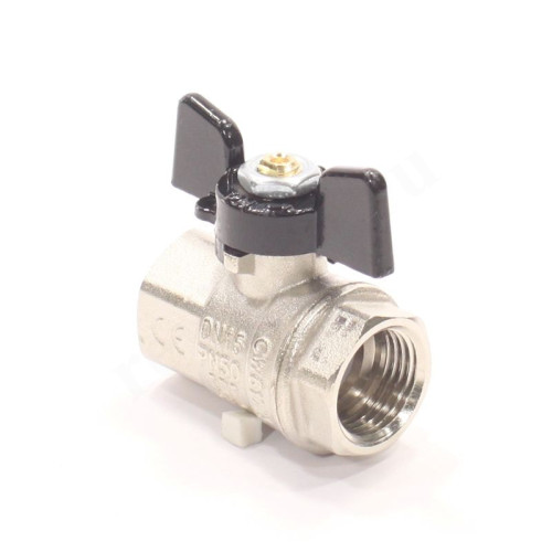 Кран шаровой резьб. 1/2", PN50, Bugatti NEW JERSEY 912, латунь, вн.р.- вн.р., с бабочкой