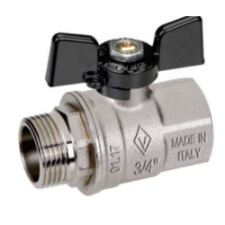 Кран шаровой резьб. 1 1/4", PN20, Bugatti NEW JERSEY 917, латунь, вн.р.- нар.р., с бабочкой