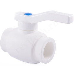 Кран шаровой пайка DN32, PN25, RTP, полипропилен, с рычагом