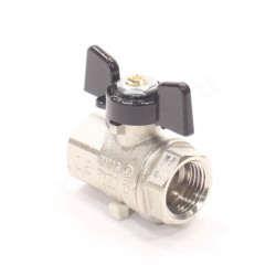 Кран шаровой резьб. 1/2", PN50, Bugatti NEW JERSEY 912, латунь, вн.р.- вн.р., с бабочкой