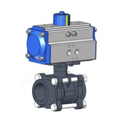 Кран шаровой под приварку DN20, PN63, Tecofi BS5379SWN03, сталь, пневмопривод, 2х стор.действ.