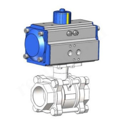 Кран шаровой под приварку DN10, PN63, Tecofi BS6379SWN03, сталь нержавеющая, пневмопривод, 2х стор.д