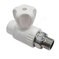 Кран шаровой пайка-резьба DN20 - 1/2", PN25, Valfex Standard, полипропилен, нар.р., барашек