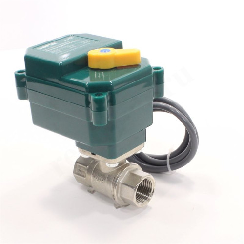 Кран шаровой резьб. 1/2", PN40, Neptun Bugatti Pro, латунь, вн.р.- вн.р., электропривод 12В