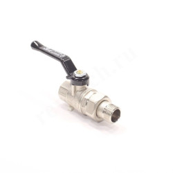 Кран шаровой резьб. 1/2", PN64, Bugatti OREGON 320, латунь, вн.р. - нар.р. с амер., с рычагом