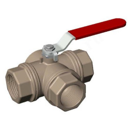 Кран шаровой резьб. 1", PN16, Tecofi BS1166, латунь, вн.р.- вн.р., с рычагом, угловой, L-образный