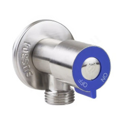 Кран шаровой сантехнический резьб. 1/2" - 1/2", TIM, сталь нержавеющая, нар.р.- нар.р., вентиль, угл