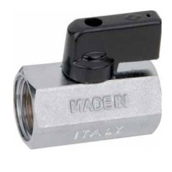 Кран шаровой резьб. 1/4" - 1/4", PN10, Bugatti KANSAS 800, латунь, вн.р.- вн.р., с рычагом