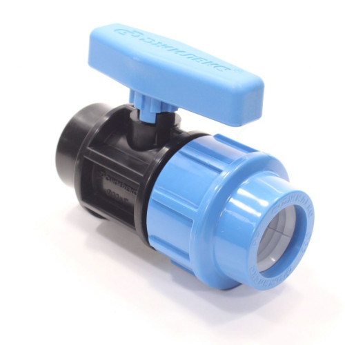 Кран шаровой обжим-резьб. DN32 - 1", PN16, Джилекс M, полипропилен, вн.р., с рычагом