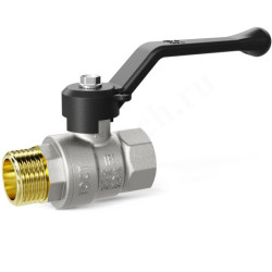 Кран шаровой резьб. 3/4", PN40, LD Pride, латунь Н/П, вн.р.- нар.р., с рычагом