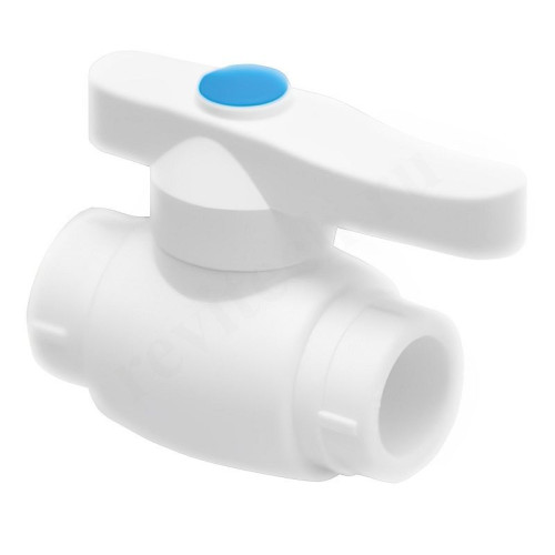 Кран шаровой пайка DN40, PN25, RTP, полипропилен, с рычагом