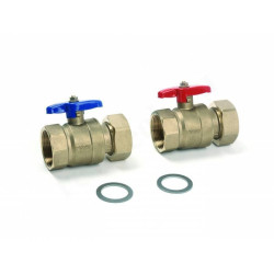 Кран шаровой для коллектора резьб. 1 1/2", PN20, Rehau RAUTHERM, латунь, вн.р. с нак. гайкой - вн.р.