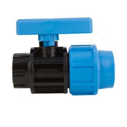 Кран шаровой обжим-резьб. DN25 - 3/4", PN16, Джилекс, полипропилен, вн.р., с рычагом