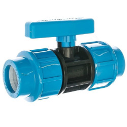 Кран шаровой обжим DN32 - 32, PN16, Джилекс, полипропилен, с рычагом