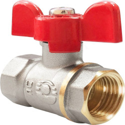 Кран шаровой резьб. 3/4", PN25, Valfex OPTIMA, латунь, вн.р.- вн.р., с бабочкой