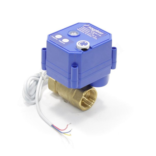 Кран шаровой резьб. 3/4", PN6, Teplocom AquaBast, латунь, вн.р.- вн.р., электропривод 12В