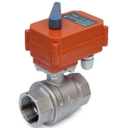 Кран шаровой резьб. 1 1/2", PN25, Neptun Bugatti Pro, латунь, вн.р.- вн.р., электропривод 220В