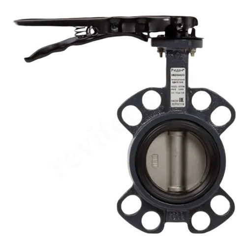 Затвор дисковый межфланц. DN65, PN16, Ридан ЗДМ, чугун, с рычагом 12В