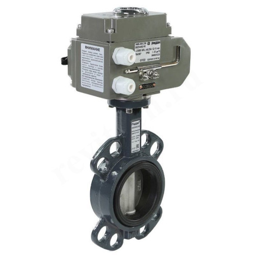 Затвор дисковый межфланц. DN50, PN16, Ридан ЗДМ, чугун, электропривод 220В