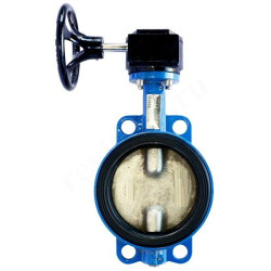 Затвор дисковый межфланц. DN150, PN16, Tecofi VPI TECFLY 4449-08, чугун, редуктор со штурвалом