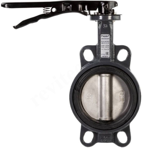 Затвор дисковый межфланц. DN40, PN16, Ридан ЗДМ, чугун, с рычагом
