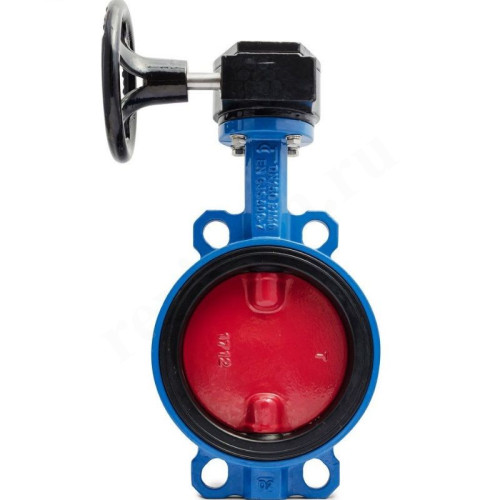 Затвор дисковый межфланц. DN250, PN16, Tecofi VPI TECFLY 4448-08, чугун, редуктор со штурвалом