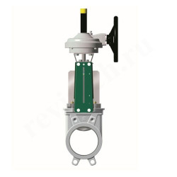 Задвижка шиберная межфланц. DN500, PN4, Tecofi VG6400 08, сталь нержавеющая, редуктор со штурвалом