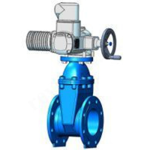 Задвижка клиновая фланц. DN100, PN16, Tecofi, чугун, электропривод